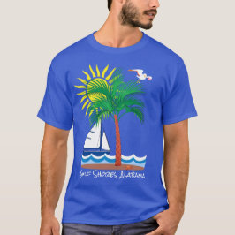 Bukt Shores Alabama Sailboat och Sol Roligt T Shirt