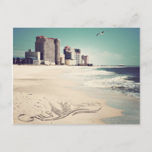 Bukt Shores, Alabama Sandwrite Beach Vinkarare Ord Vykort