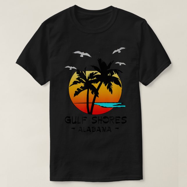 BUKT SHORES ALABAMA TROPICAL DESTINATION BEACH  T SHIRT (Design framsida)
