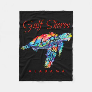 Bukt Shores Alabama Watercolor Sea Turtle Fleecefilt