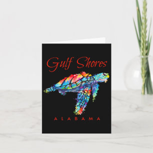 Bukt Shores Alabama Watercolor Sea Turtle Kort