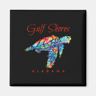 Bukt Shores Alabama Watercolor Sea Turtle Magnet