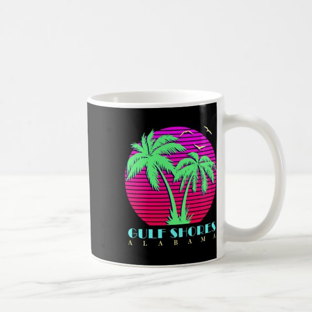 Bukt Shores Alabyma 80-tal Handflatan Träd Sommar  Kaffemugg (Höger)