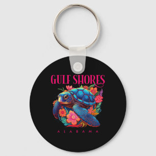 Bukt Shores Alabyma Blommigt Beach Turtle Souvenir Nyckelring