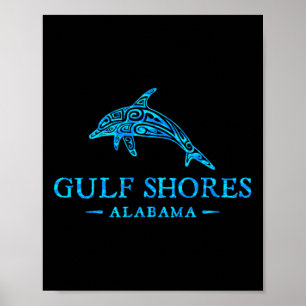 Bukt Shores Alabyma Retro Dolphin Boys Girls Toddl Poster