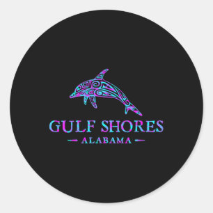 Bukt Shores Alabyma Retro Dolphin Boys Girls Toddl Runt Klistermärke
