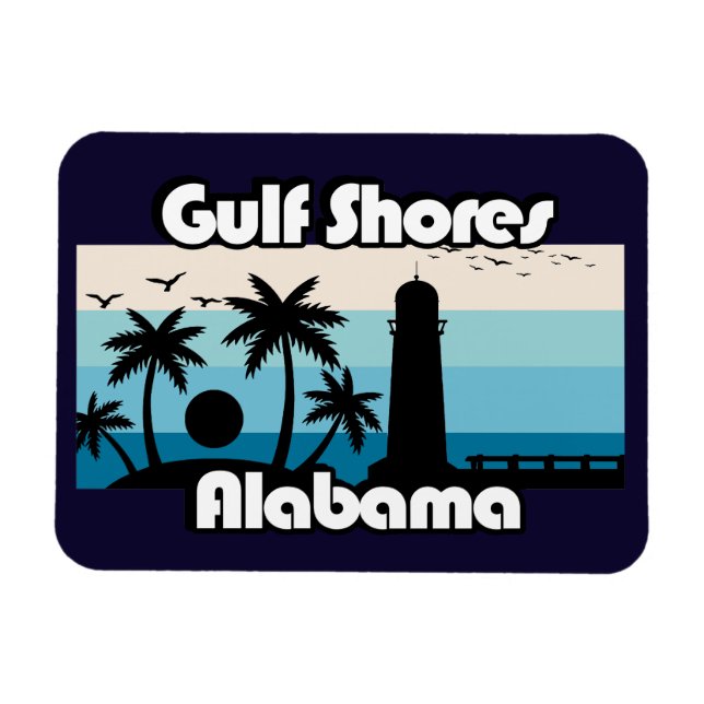 Bukt Shores Beach Alabama Magnet (Horisontell)