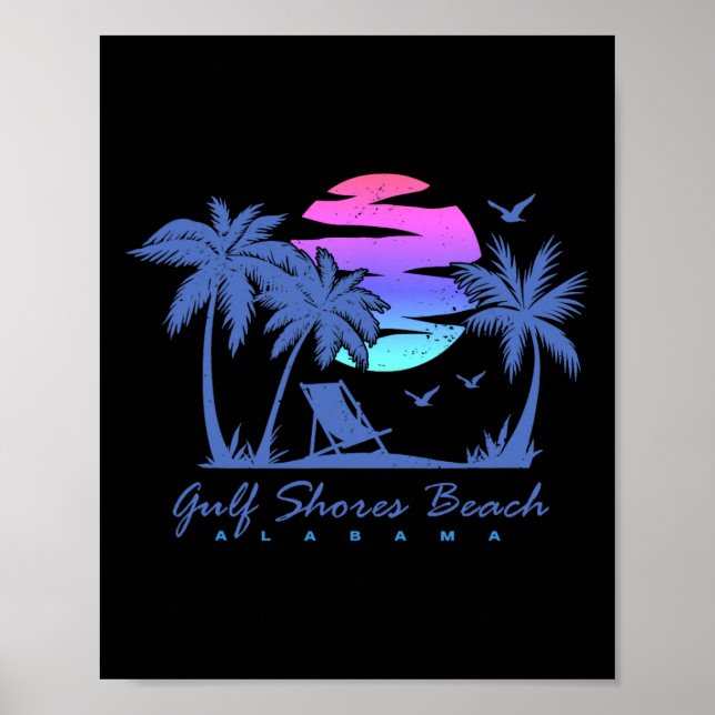 Bukt Shores Beach Alabama Påsklov Vacation Tr Poster (Framsidan)