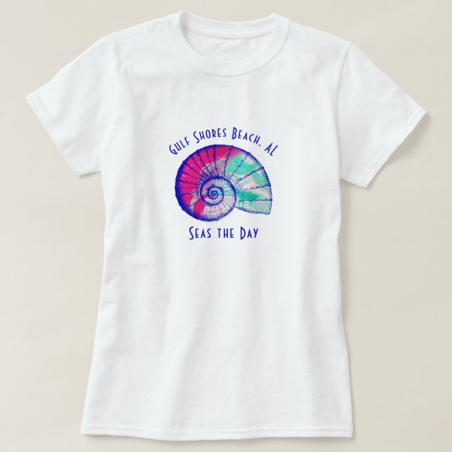 Bukt Shores Beach Alabama Seashell T-Shirt (Design framsida)