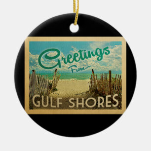 Bukt Shores Beach Vintage resor Julgransprydnad Keramik