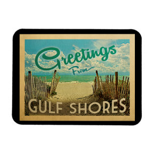 Bukt Shores Beach Vintage resor Magnet