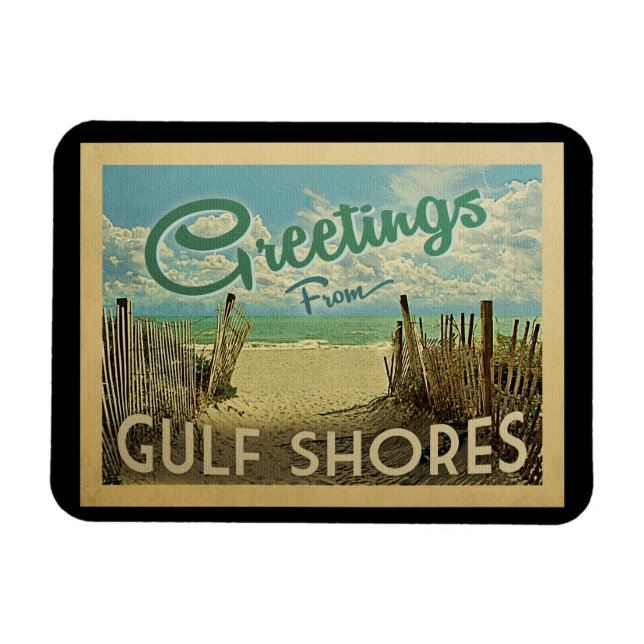 Bukt Shores Beach Vintage resor Magnet (Horisontell)