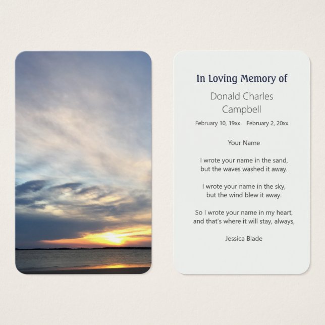 Bukt Shores Sunset Visitkort (Framsida & baksida)