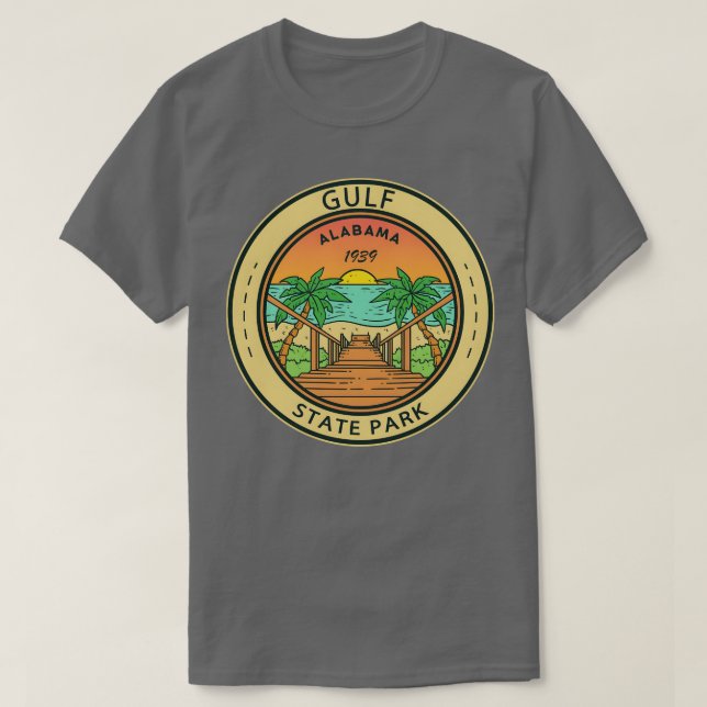 Bukt State Park Alabama Circle Badge TShirt T Shirt (Design framsida)