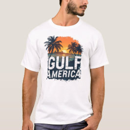 Bukt Sunset Silhouette Handflatan Träd Art T Shirt