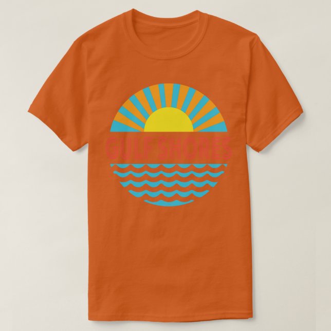 Bukt vid stränderna Beach Sol och Vågar T Shirt (Design framsida)