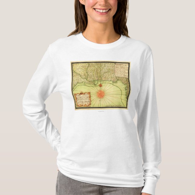 Buktkusten av den eniga StatesPanoramic kartan Tee Shirt (Framsida)