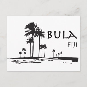 Bula Fiji Handflatan Träd Graphic Vykort