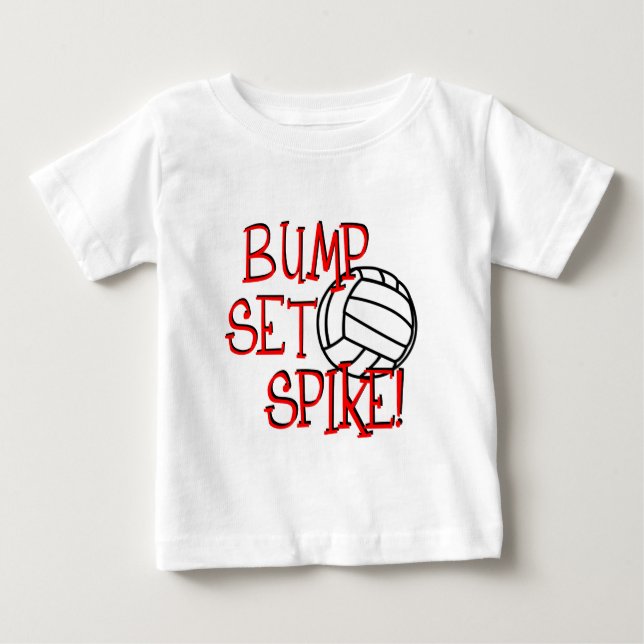 Bula uppsättning, spike! Volleyboll Tee Shirt (Framsida)
