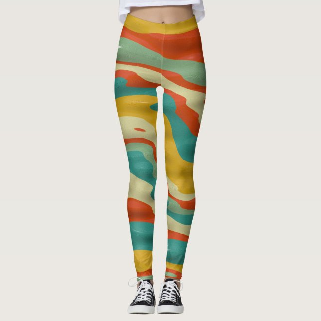 Bulaabstraktdesign Leggings (Framsida)