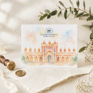 Buland Darwaza, Fatehpur Sikri Resminne från Res Helg Vykort