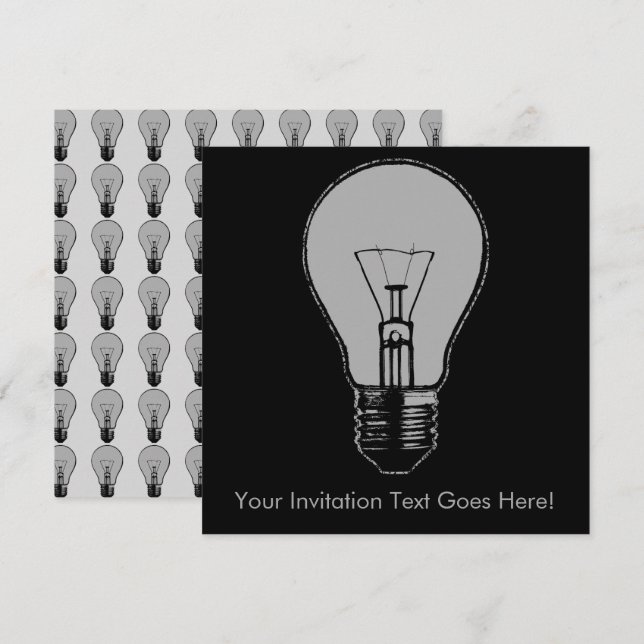 Bulb för popkonsljus inbjudningar (Fram/baksida)
