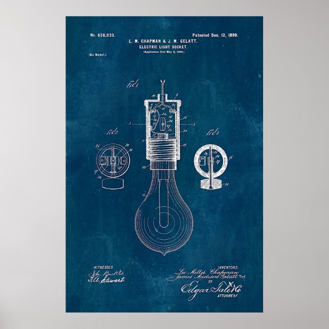 Bulbpatent för blått ljus poster (Framsidan)