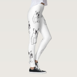 Buldog för fransk för valphundbulldogg damasker leggings