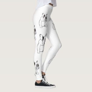 Buldog för fransk för valphundbulldogg damasker leggings