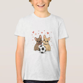 Buldog Francés with soccer ball Valentine's Day T Shirt