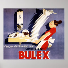 BULEX Belgium Vatten Heater Vintage Annons Poster