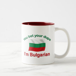 Bulgar Dupa (med flagga) Två-Tonad Mugg