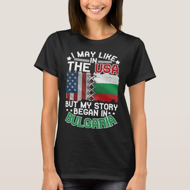 Bulgaria American Flag USA Bulgarian Roots T Shirt (Framsida)