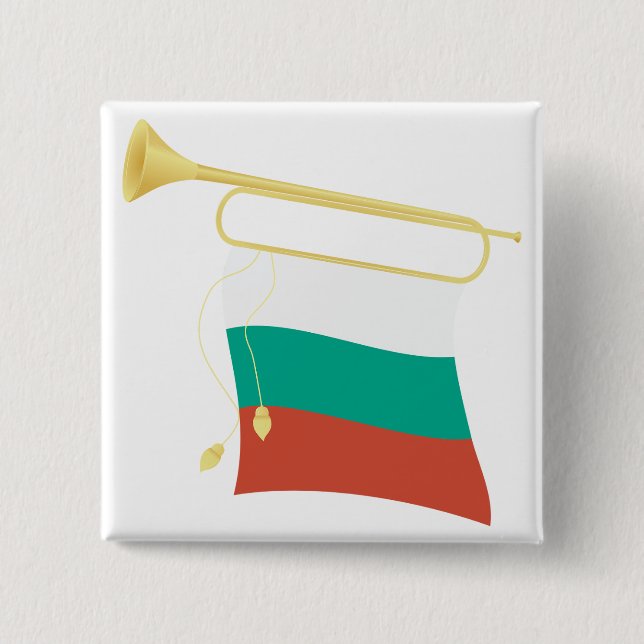 Bulgarian Flag and Bugle Knapp (Framsida)