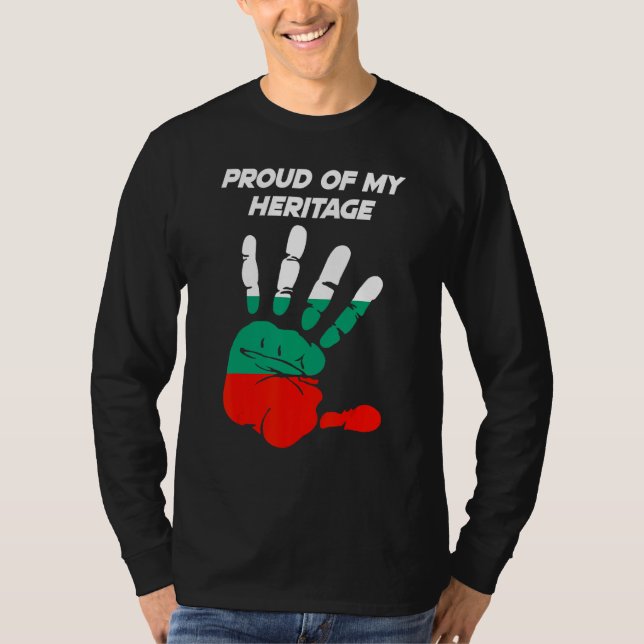 Bulgarian Flag Printed Palm T Shirt (Framsida)