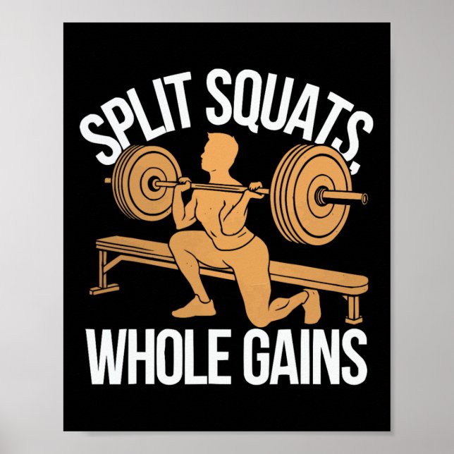 Bulgarian Squat Exercise Bodybuilding Fitness Work Poster (Framsidan)