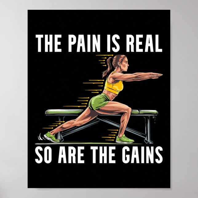 Bulgarian Squat Exercise Bodybuilding Fitness Work Poster (Framsidan)