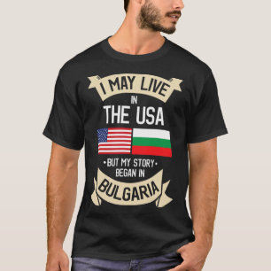 Bulgarien American Flagga USA Bulgariska Root Gift T Shirt