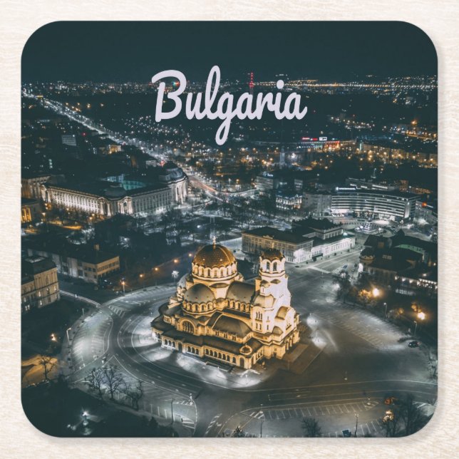 Bulgarien Capital Sofia Alexander Nevsky Cathedral Underlägg Papper Kvadrat (Framsidan)