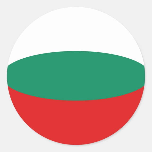 Bulgarien Fisheye Flagga Klistermärke (Framsida)