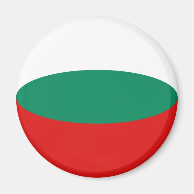 Bulgarien Fisheye Flagga Magnet (Framsidan)