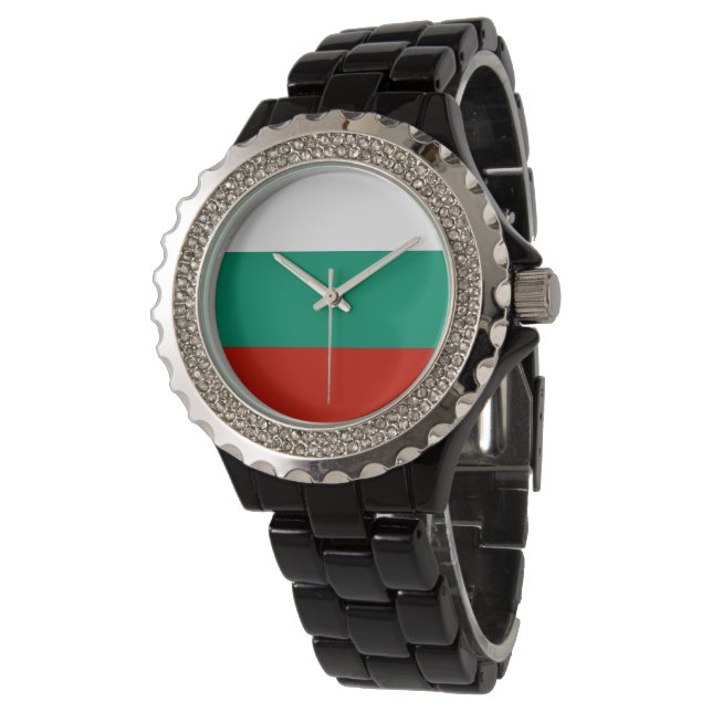 Bulgarien flagga armbandsur (Vinklad)