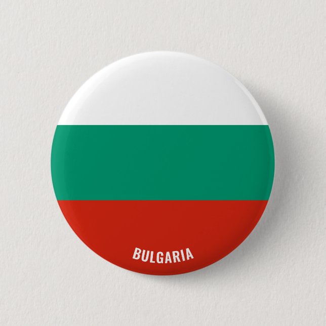 Bulgarien Flagga Cute Patriotic Button Knapp (Framsida)