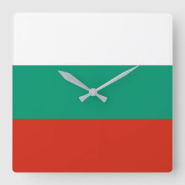 Bulgarien Flagga Fyrkantig Klocka