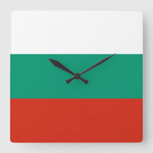 Bulgarien Flagga Fyrkantig Klocka