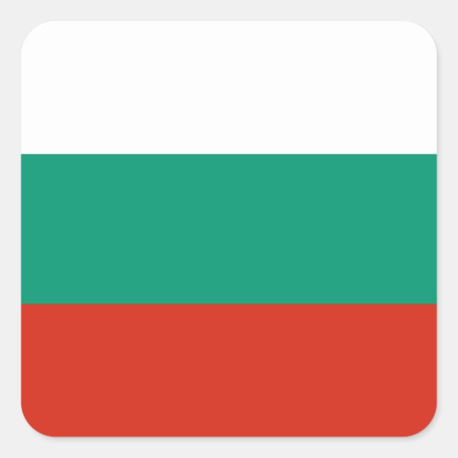Bulgarien Flagga Fyrkantigt Klistermärke (Framsida)