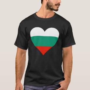 Bulgarien Flagga Heart Bulgariska presenterar Kärl T Shirt