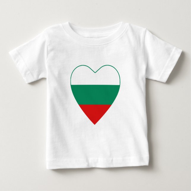 Bulgarien Flagga Heart T-Shirt (Framsida)