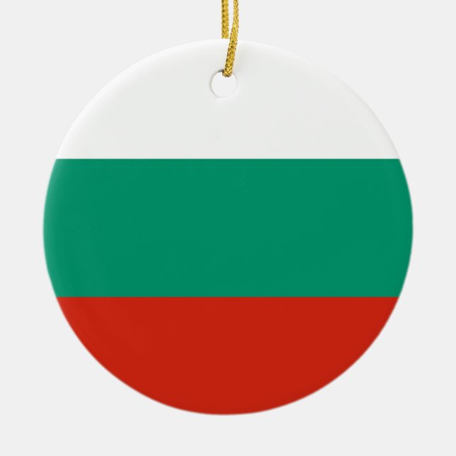 Bulgarien Flagga Julgransprydnad Keramik (Framsidan)