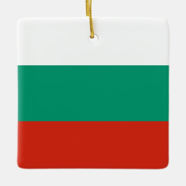 Bulgarien Flagga Julgransprydnad Keramik (Framsida)